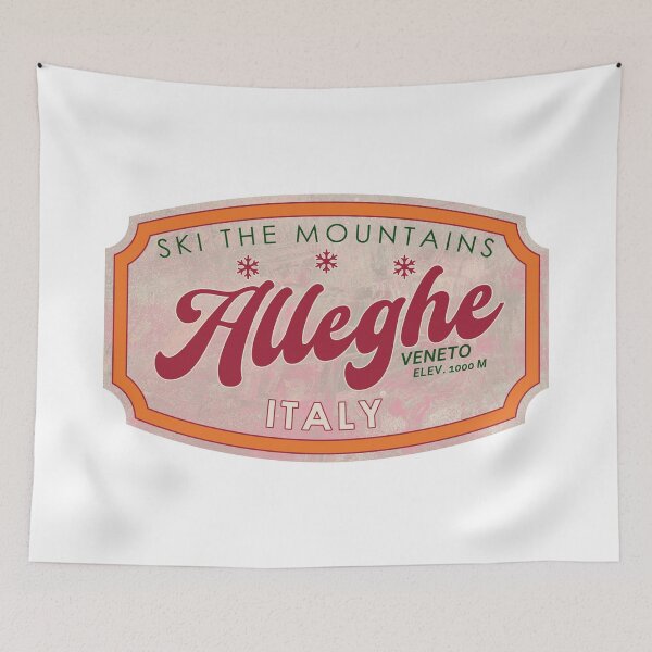 Item preview, Alleghe, Italy, Veneto, Ski, textured skiing badge designed and sold by Wanderful-roads.