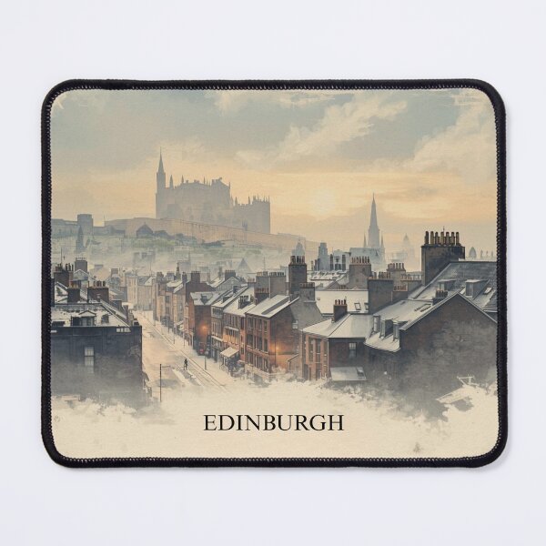Item preview, Edinburgh street in vintage watercolor style designed and sold by StormArte.