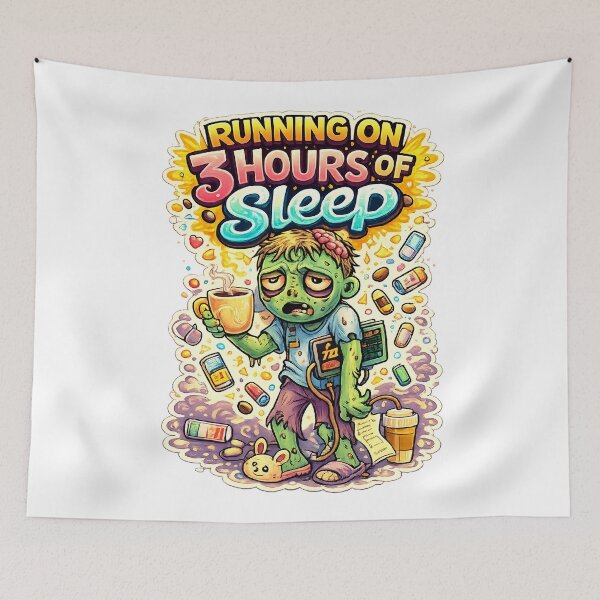 Item preview, Running on 3 Hours of Sleep Zombie – Funny Sleep Deprived Art designed and sold by StrayaDesign.