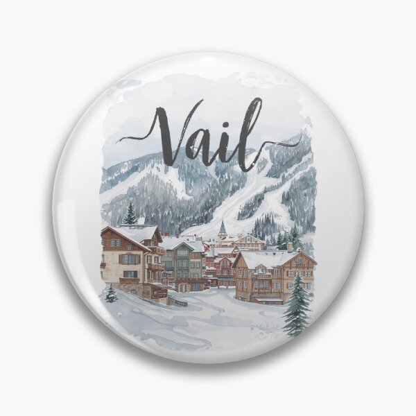 Item preview, Watercolor of the alpine winter village of Vail designed and sold by StormArte.