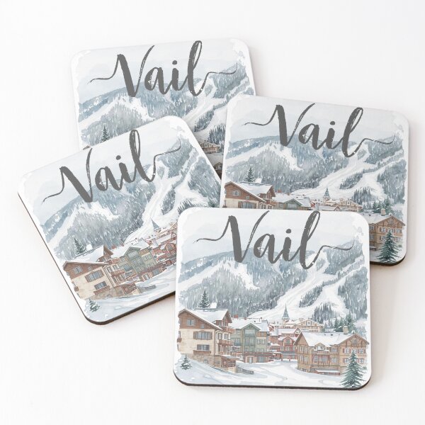 Item preview, Watercolor of the alpine winter village of Vail designed and sold by StormArte.