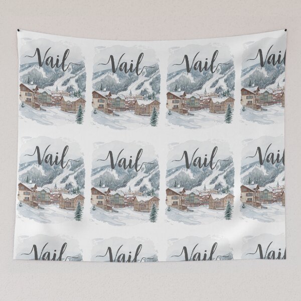 Item preview, Watercolor of the alpine winter village of Vail designed and sold by StormArte.