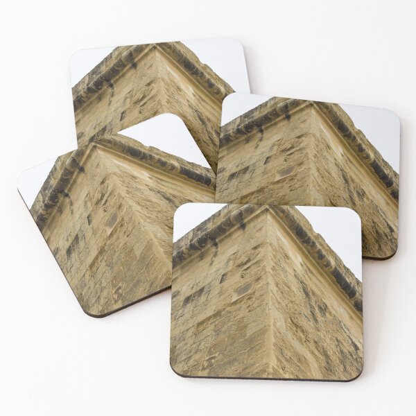 Item preview, Corner Of Historic Stone Building: Close-Up Of Beige Masonry And Roofing Detail designed and sold by Nmallia.