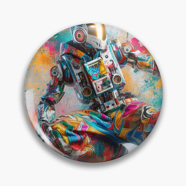 Item preview, Colorful robot in dynamic pose designed and sold by paulrommer.