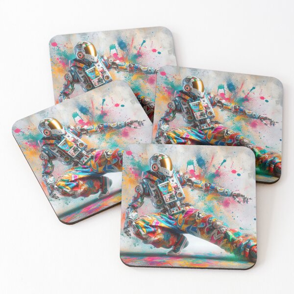Item preview, Colorful robot in dynamic pose designed and sold by paulrommer.