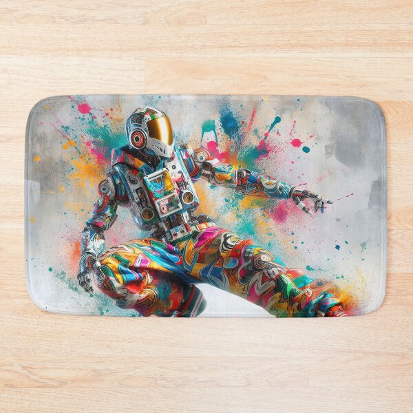 Item preview, Colorful robot in dynamic pose designed and sold by paulrommer.