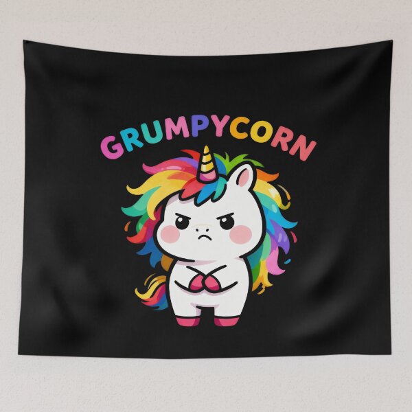 Item preview, Funny Unicorn Grumpycorn – Cute and Sarcastic Rainbow Unicorn designed and sold by Dot1001.
