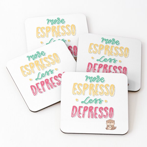 Item preview, More Espresso Less Depresso – Cute Coffee Quote designed and sold by jyotsanafinds.