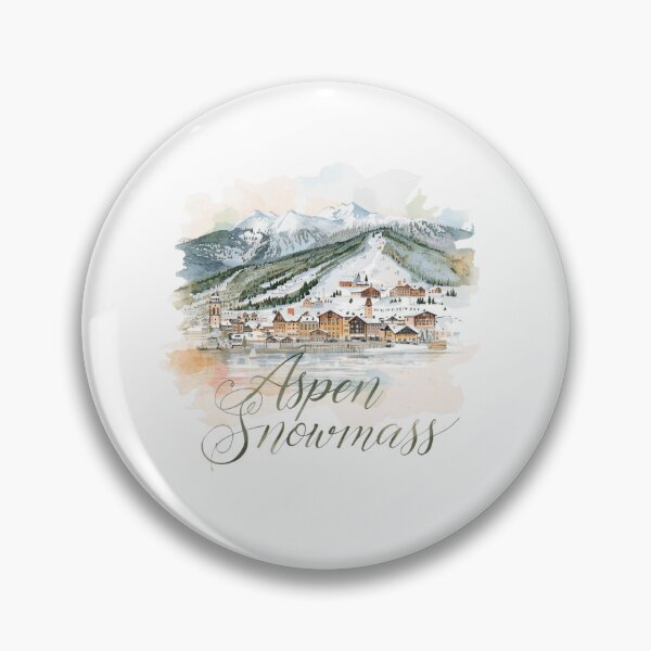 Item preview, Aspen Snowmass winter alpine village in watercolor designed and sold by StormArte.
