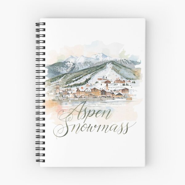 Item preview, Aspen Snowmass winter alpine village in watercolor designed and sold by StormArte.