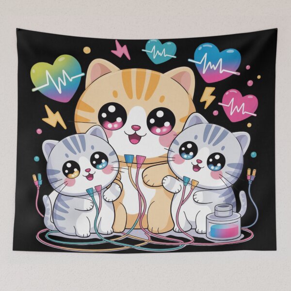 Item preview, Electrophysiology and kawaii cat designed and sold by DamioPolArt.