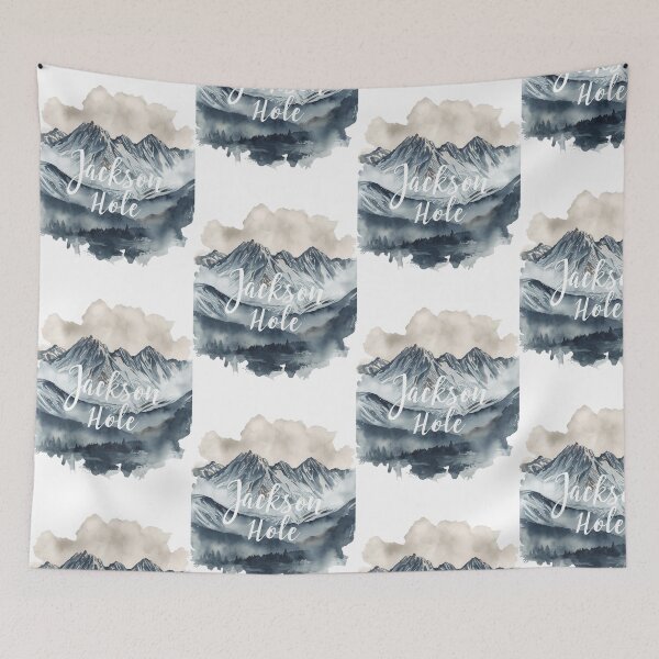 Item preview, Jackson Hole alpine landscape in winter watercolor designed and sold by StormArte.