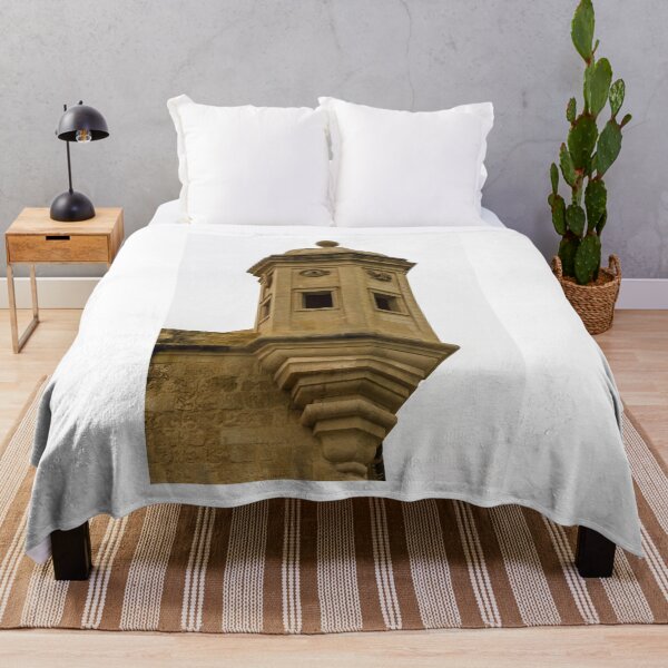 Item preview, Historic Stone Turret With Decorative Eye Carvings On Corner Fortification Tower, Ancient Architectural Facade Detail designed and sold by Nmallia.