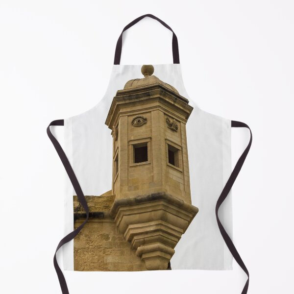 Item preview, Historic Stone Turret With Decorative Eye Carvings On Corner Fortification Tower, Ancient Architectural Facade Detail designed and sold by Nmallia.