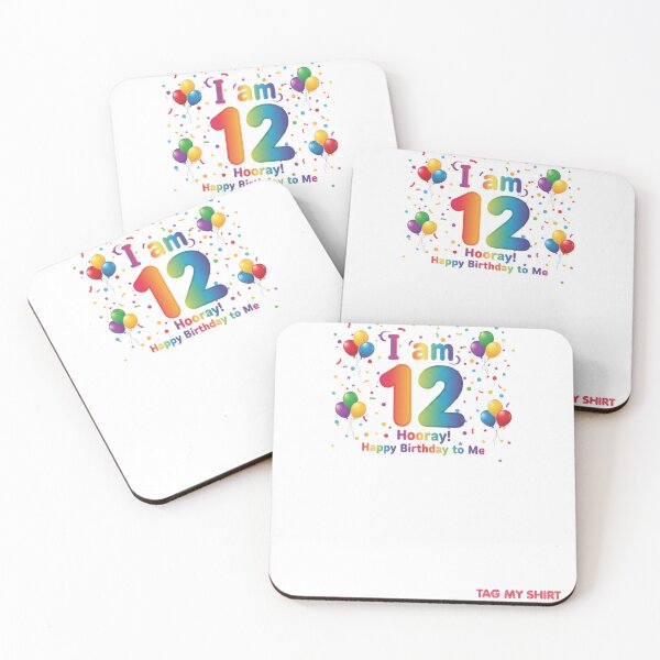 Item preview, I am 12 Hooray! Happy Birthday to Me designed and sold by Tag My Shirt - Clothing Made to Be Written On..