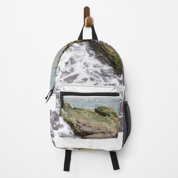 Item preview, Coastal Rocks With Tidal Foam And Green Algae Along Rough Shoreline By The Sea designed and sold by Nmallia.
