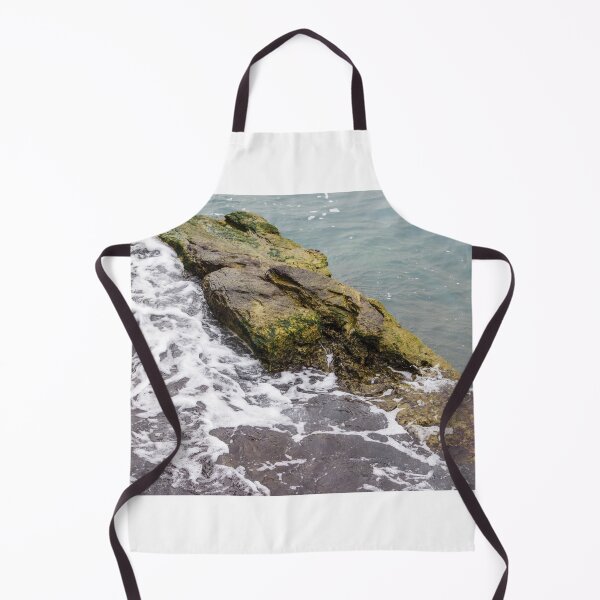 Item preview, Coastal Rocks With Tidal Foam And Green Algae Along Rough Shoreline By The Sea designed and sold by Nmallia.