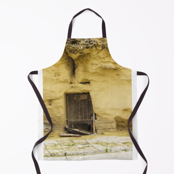 Item preview, Abandoned Doorway In Yellow Wall With Rusted Gate And Debris On The Sidewalk designed and sold by Nmallia.