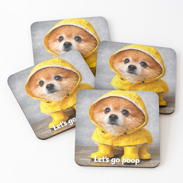 Item preview, Let’s Go Poop – Cute Dog in Yellow Raincoat (AI Art) designed and sold by TsvietkovaArt.
