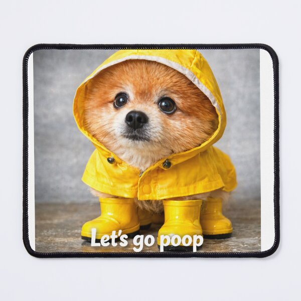 Item preview, Let’s Go Poop – Cute Dog in Yellow Raincoat (AI Art) designed and sold by TsvietkovaArt.