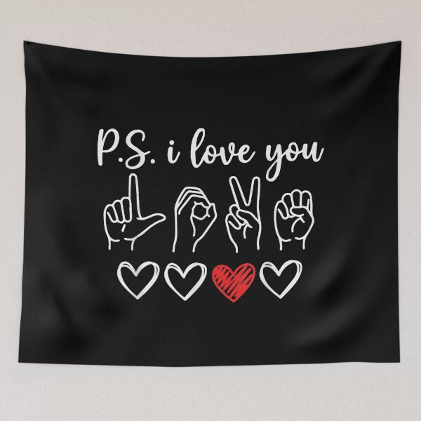 Item preview, P.S. I Love You American Sign Language ASL Hand Signs Heart designed and sold by Gargamal.