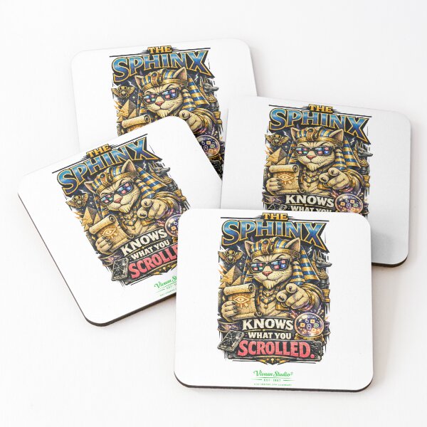 Item preview, The Sphinx Knows What You Scrolled - Funny Ancient Egypt Social Media Satire Art - Vintage Pharaoh Cat Typography Graphic for History Buffs and Gen Z Humor - Egyptian Mythology Aesthetic Design designed and sold by Vivaan Studio.