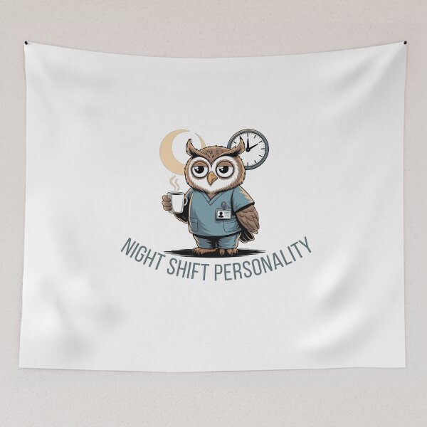 Item preview, Night Shift Personality – Funny Owl Nurse Design for Night Shift Workers designed and sold by HubCreates.