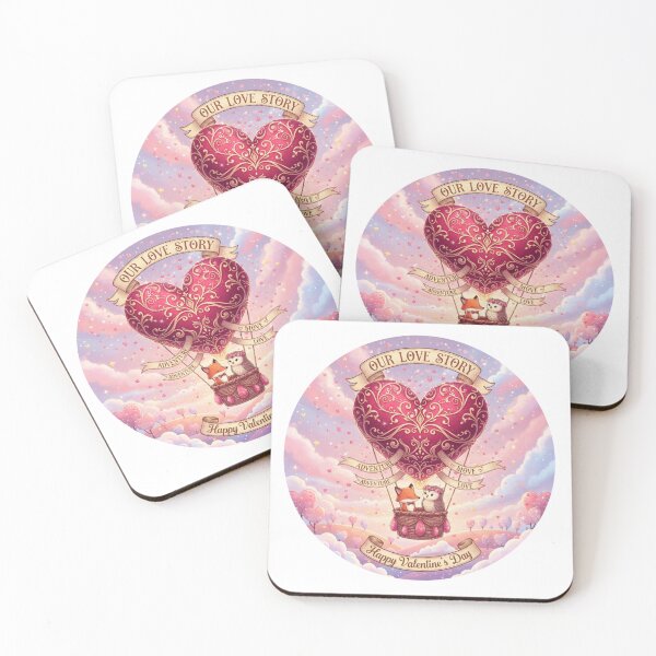 Item preview, Our Love Story Whimsical Hot Air Balloon Fox and Owl designed and sold by Nomadic-Prints.