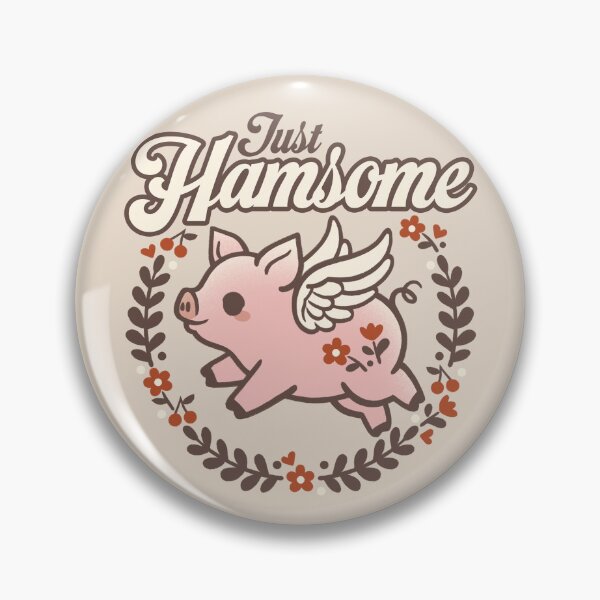 Item preview, Just Hamsome pig - Funny Vintage Winged Pig Floral Pun designed and sold by NemiMakeit.