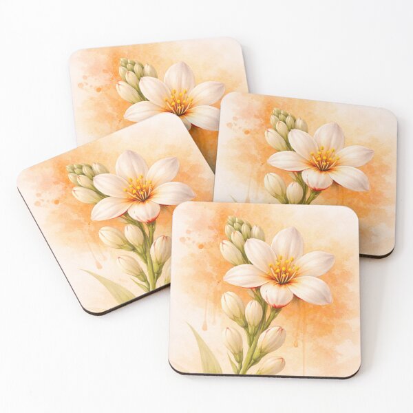 Item preview, Tuberose flower on peach (sacral chakra) designed and sold by chihuahuashower.