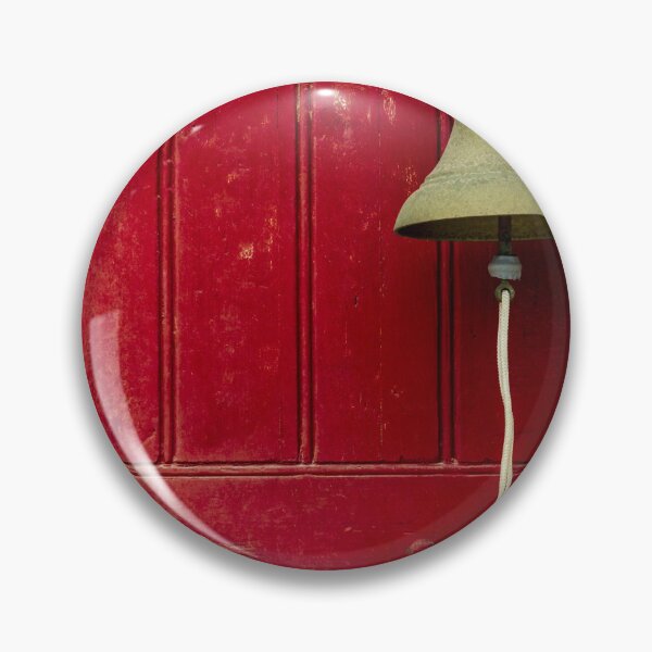 Item preview, Bright Red Wooden Door With Hanging Bell and Rope for Rustic Exterior Security designed and sold by Nmallia.