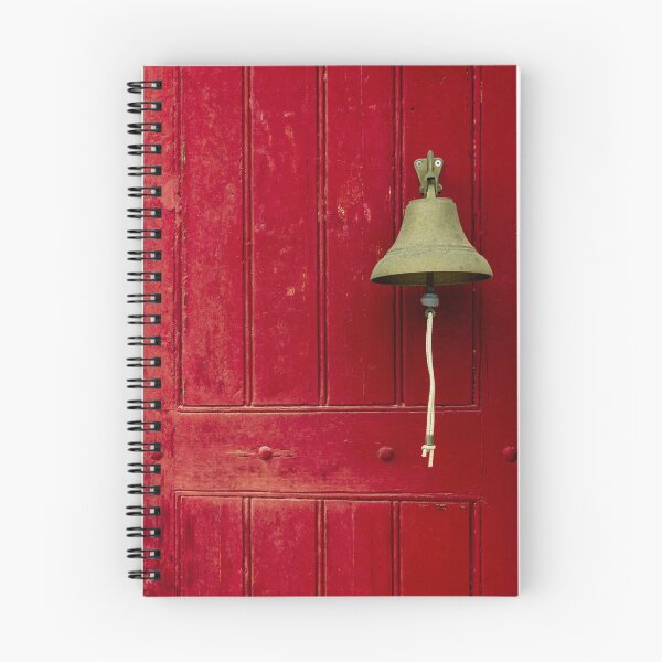 Item preview, Bright Red Wooden Door With Hanging Bell and Rope for Rustic Exterior Security designed and sold by Nmallia.