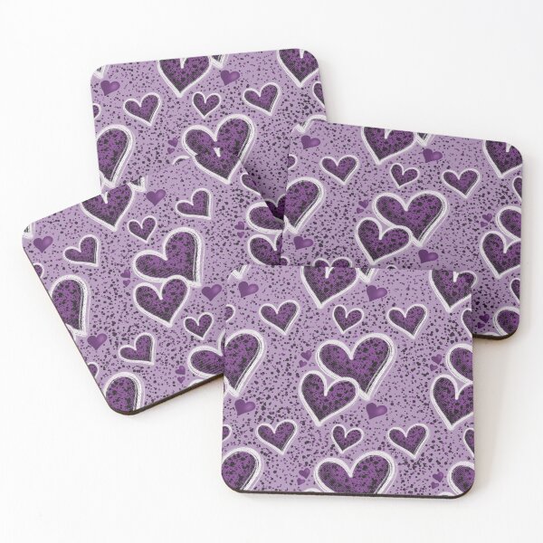 Item preview, Purple Valentine Hearts Pattern - Stippling Art Design designed and sold by Jeanna’s Designs.