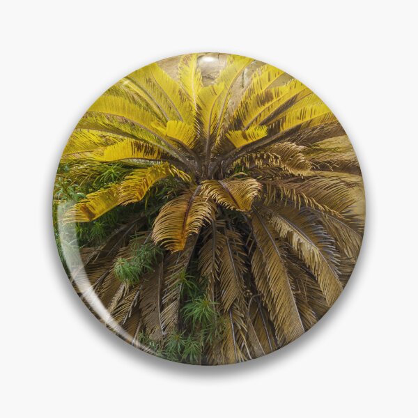 Item preview, Yellow Palm Fronds Grow From A Foliage Bush Beside A Stony Staircase Wall designed and sold by Nmallia.