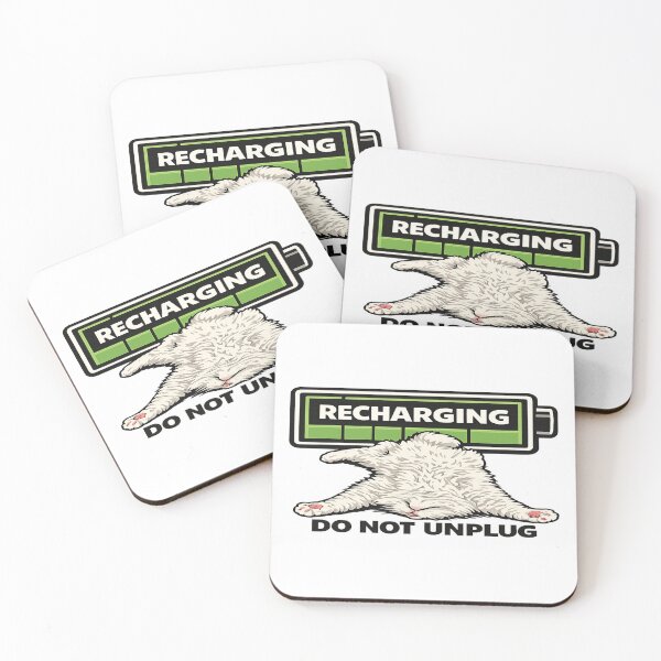 Item preview, Recharging Cat “Do Not Unplug” Battery Humor Shirt designed and sold by POD DYNASTY | Original Print On Demand T-Shirt Graphics.