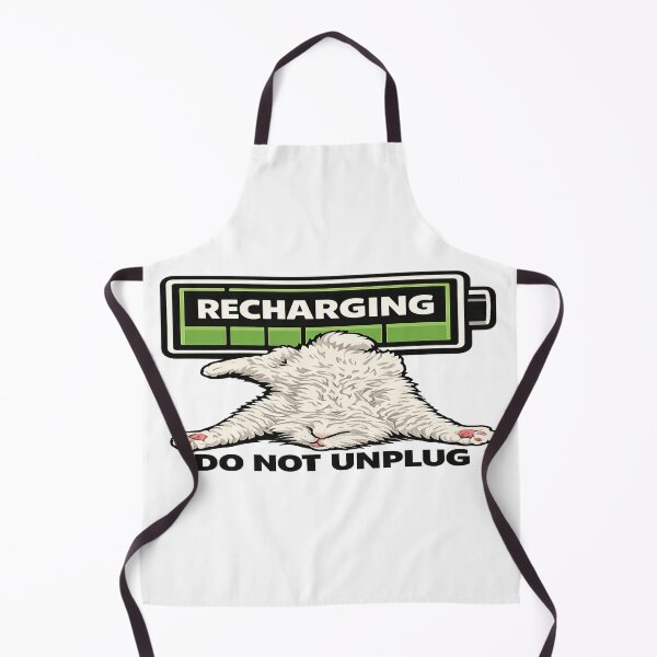 Item preview, Recharging Cat “Do Not Unplug” Battery Humor Shirt designed and sold by POD DYNASTY | Original Print On Demand T-Shirt Graphics.