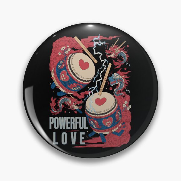 Item preview, Powerful Love - Japanese Taiko Drums Dragons Valentine Thunder designed and sold by DarylWelsh2024.