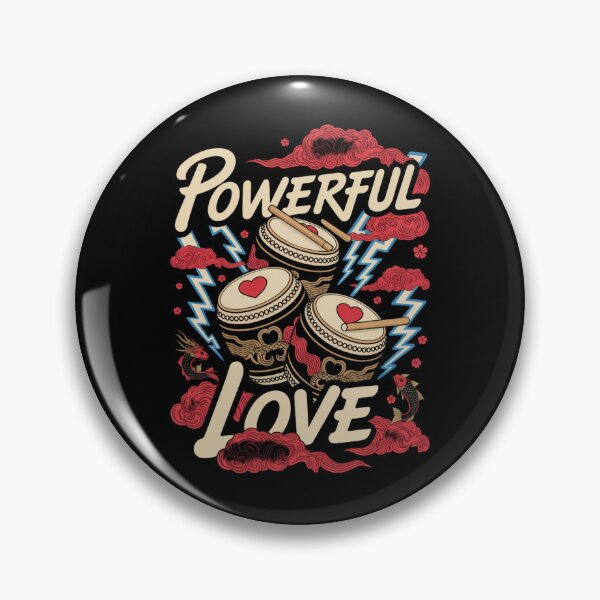 Item preview, Powerful Love - Japanese Taiko Drums Koi Valentine Thunder Heartbeat designed and sold by DarylWelsh2024.