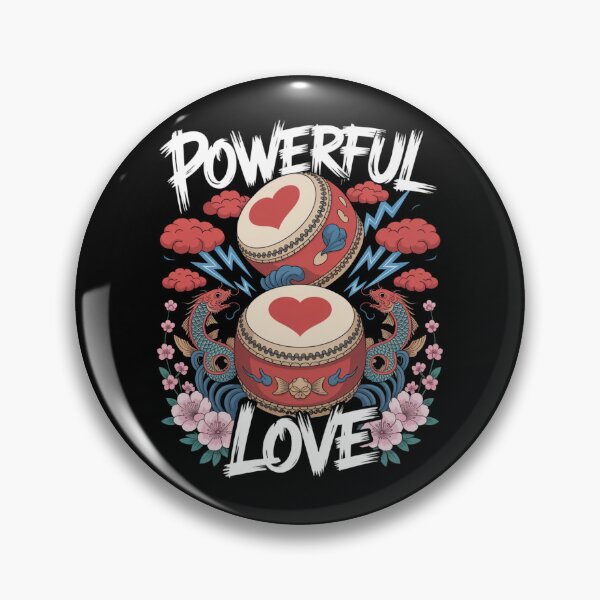 Item preview, Powerful Love Japanese Taiko Drum Koi Fish Cherry Blossom Valentine's Day designed and sold by DarylWelsh2024.