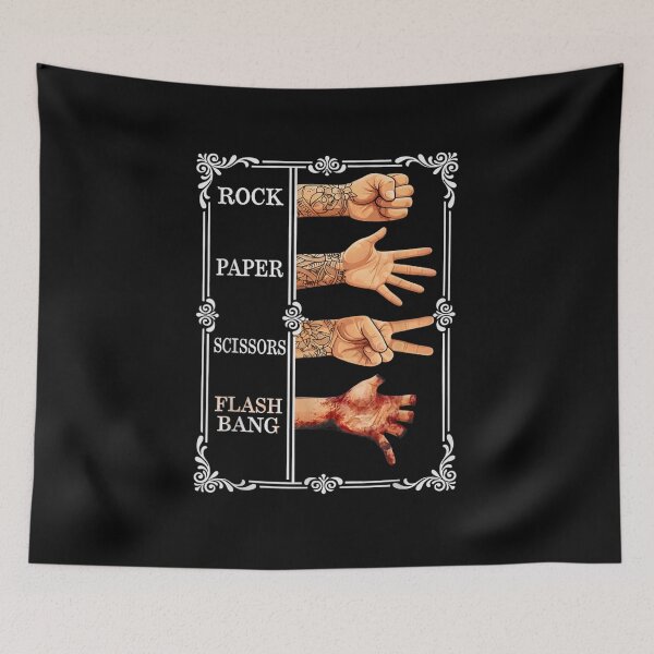Item preview, Funny Rock Paper Scissors Flashbang Gamer Tattoo Hand Illustration Graphic designed and sold by JolinChinn.