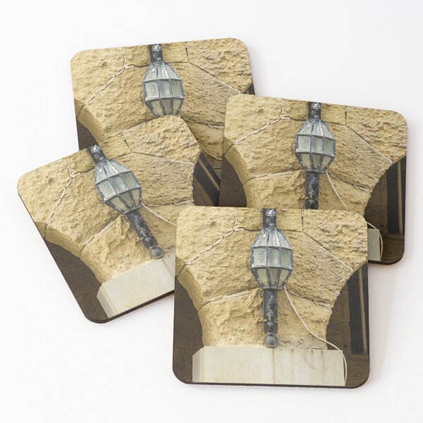 Item preview, Antique Street Lantern Mounted on Weathered Stone Wall for Historic and Rustic Charm designed and sold by Nmallia.