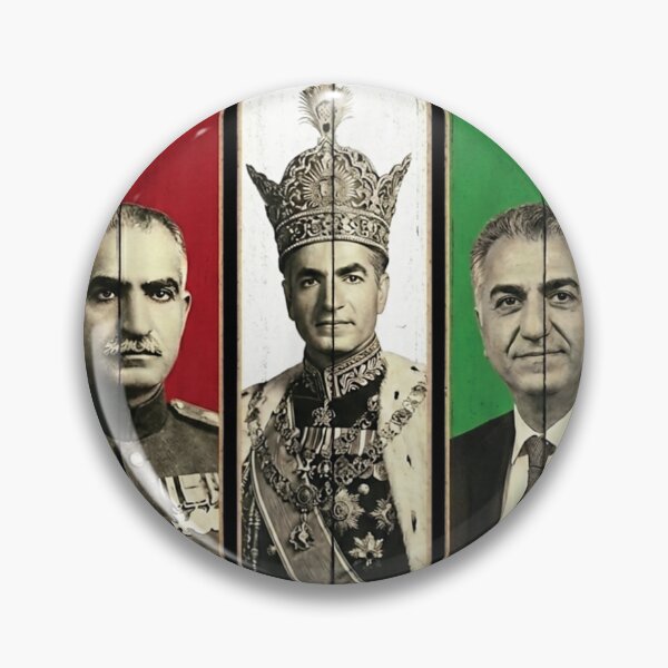 Item preview, Vintage Iranian Monarchy Triptych Portrait of Shah Pahlavi and Royal Dynasty designed and sold by JolinChinn.