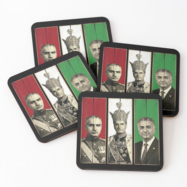 Item preview, Vintage Iranian Monarchy Triptych Portrait of Shah Pahlavi and Royal Dynasty designed and sold by JolinChinn.