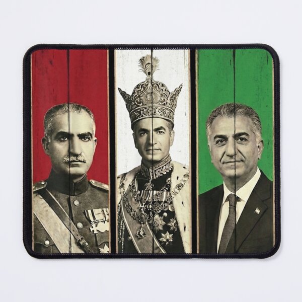 Item preview, Vintage Iranian Monarchy Triptych Portrait of Shah Pahlavi and Royal Dynasty designed and sold by JolinChinn.