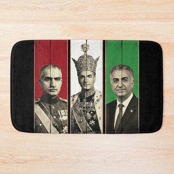 Item preview, Vintage Iranian Monarchy Triptych Portrait of Shah Pahlavi and Royal Dynasty designed and sold by JolinChinn.