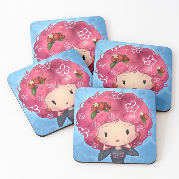 Item preview, Stay wild berry child - Strawberry - Chibi girl | Cute illustration designed and sold by PiX by PE.