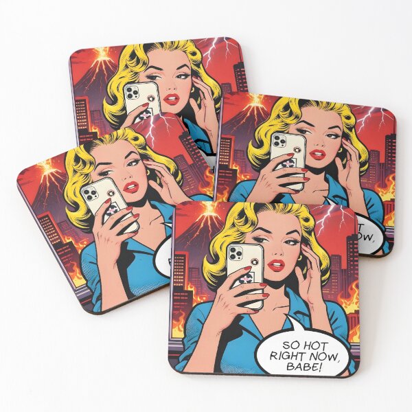 Item preview, So Hot Right Now, Babe – Retro Pop Art Volcano Disaster Poster designed and sold by MooLaLa.Store.