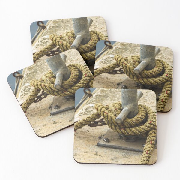 Item preview, Weathered Dock Cleat With Coiled Rope on Rustic Pier for Nautical Photo designed and sold by Nmallia.