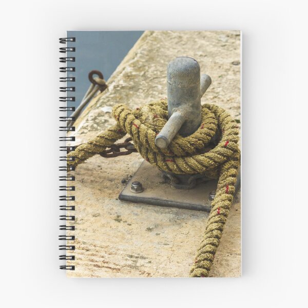 Item preview, Weathered Dock Cleat With Coiled Rope on Rustic Pier for Nautical Photo designed and sold by Nmallia.