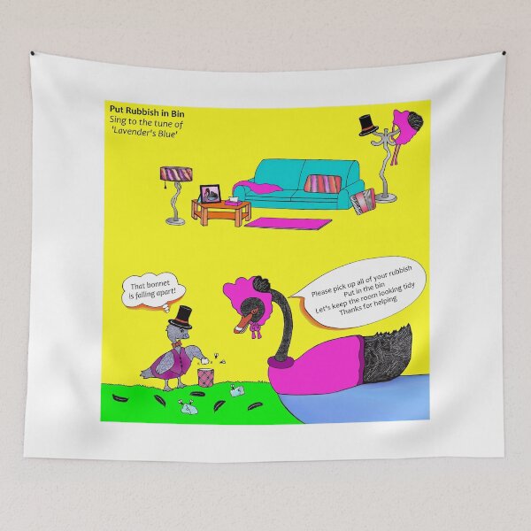 Item preview, Put Rubbish in Bin - Lavender's Blue designed and sold by tuneinwithamy.